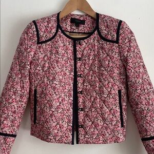 J. Crew Collection Liberty Fabric Pink Floral Quilted Jacket